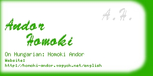 andor homoki business card